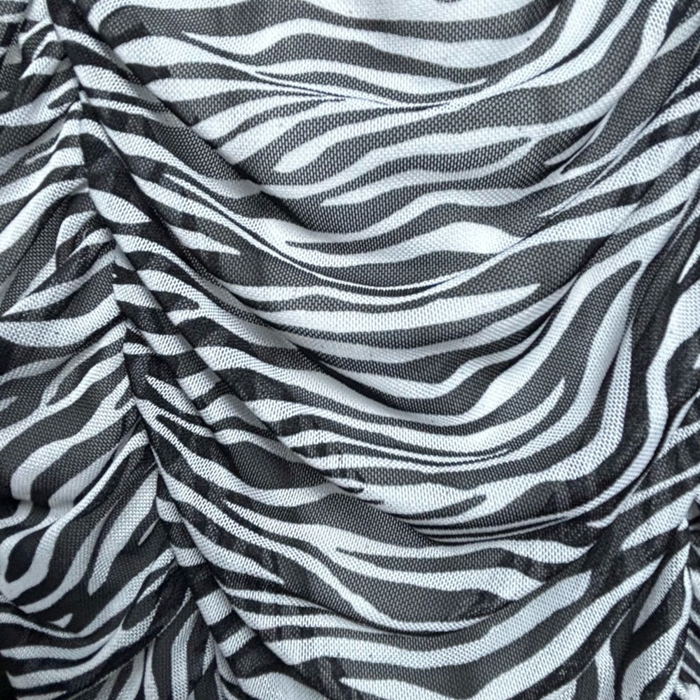 Zebra Print Ruched Dress - Picture 3 of 5